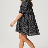 Ellery Shirt Dress - Black Stencil