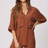 Tayla Shirt - Chocolate Crinkle