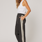 Mila Side Stripe Pant - Black / Vanilla