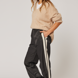 Mila Side Stripe Pant - Black / Vanilla