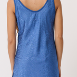 Delilah Tank - Azure Woven Leopard