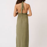 Sabrina Halter Dress - Palm